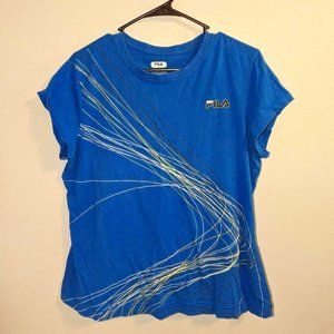 Womens Fila XL workout T-shirt - Royal Blue